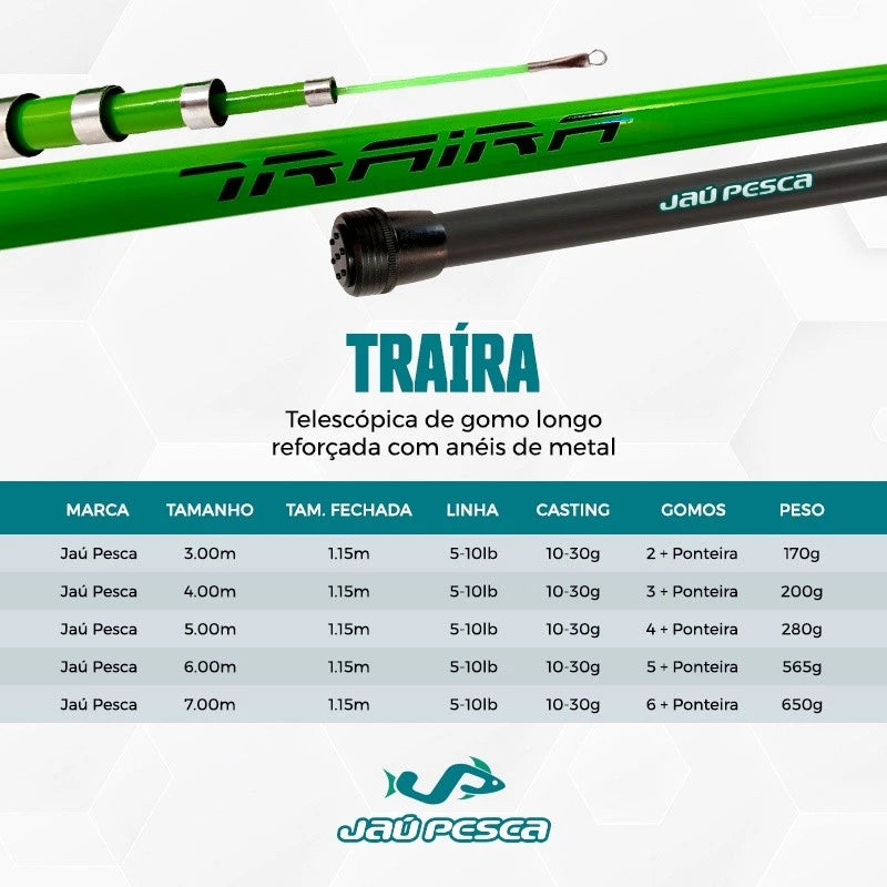 Vara Telescópica Traira Verde